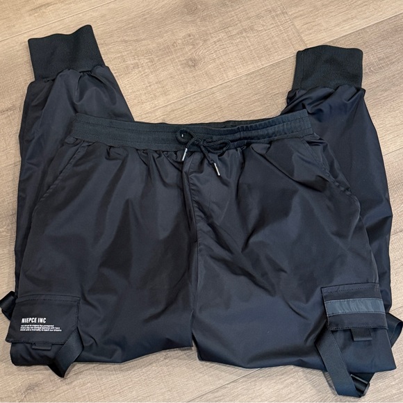 Niepce Unisex Techwear Matte Black Pants Streetwear Urban Casual Trouser Joggers - Picture 12 of 13